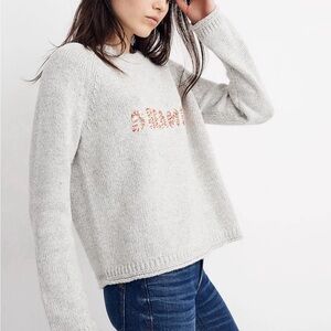MADEWELL Dreamer Keaton Embroidered Sweater Size Medium